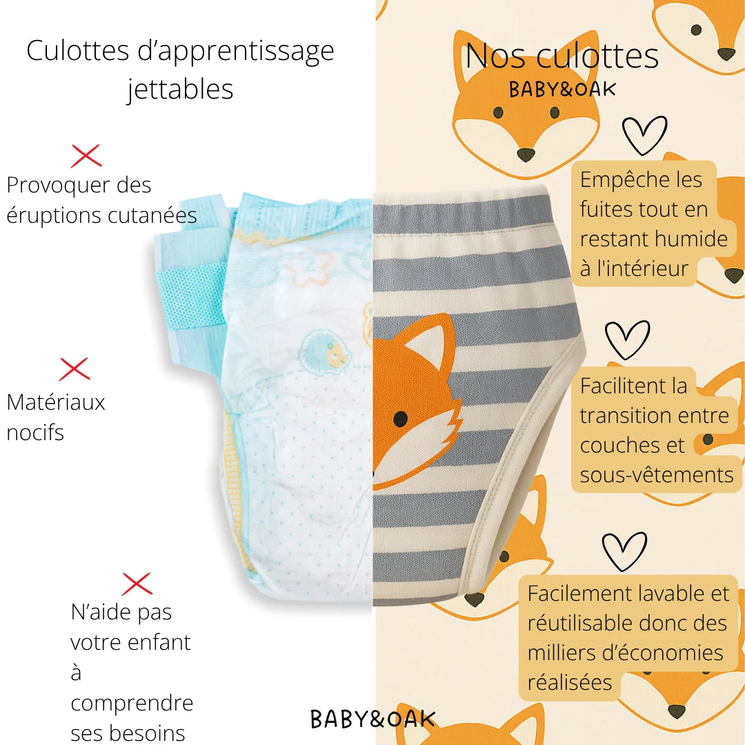 Les culottes d'apprentissage – Motif Renard 🦊