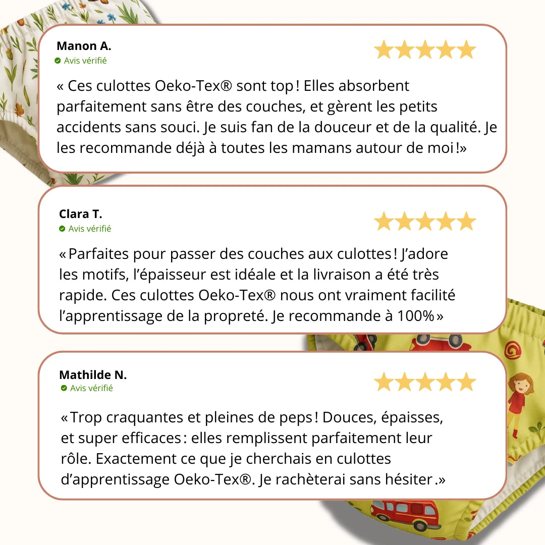Enfin une culotte Oeko-Tex® conçue pour aider votre enfant à devenir propre la nuit 🌛