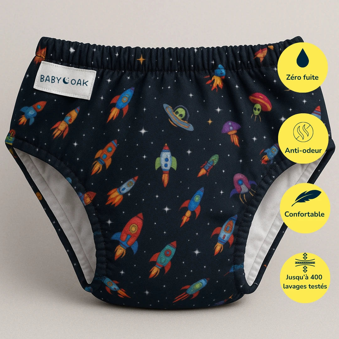 Lot de 3 Culottes Lavables Spéciales Nuit : Pour Aider Votre Enfant à Dormir Sans Couche et Devenir Propre la Nuit