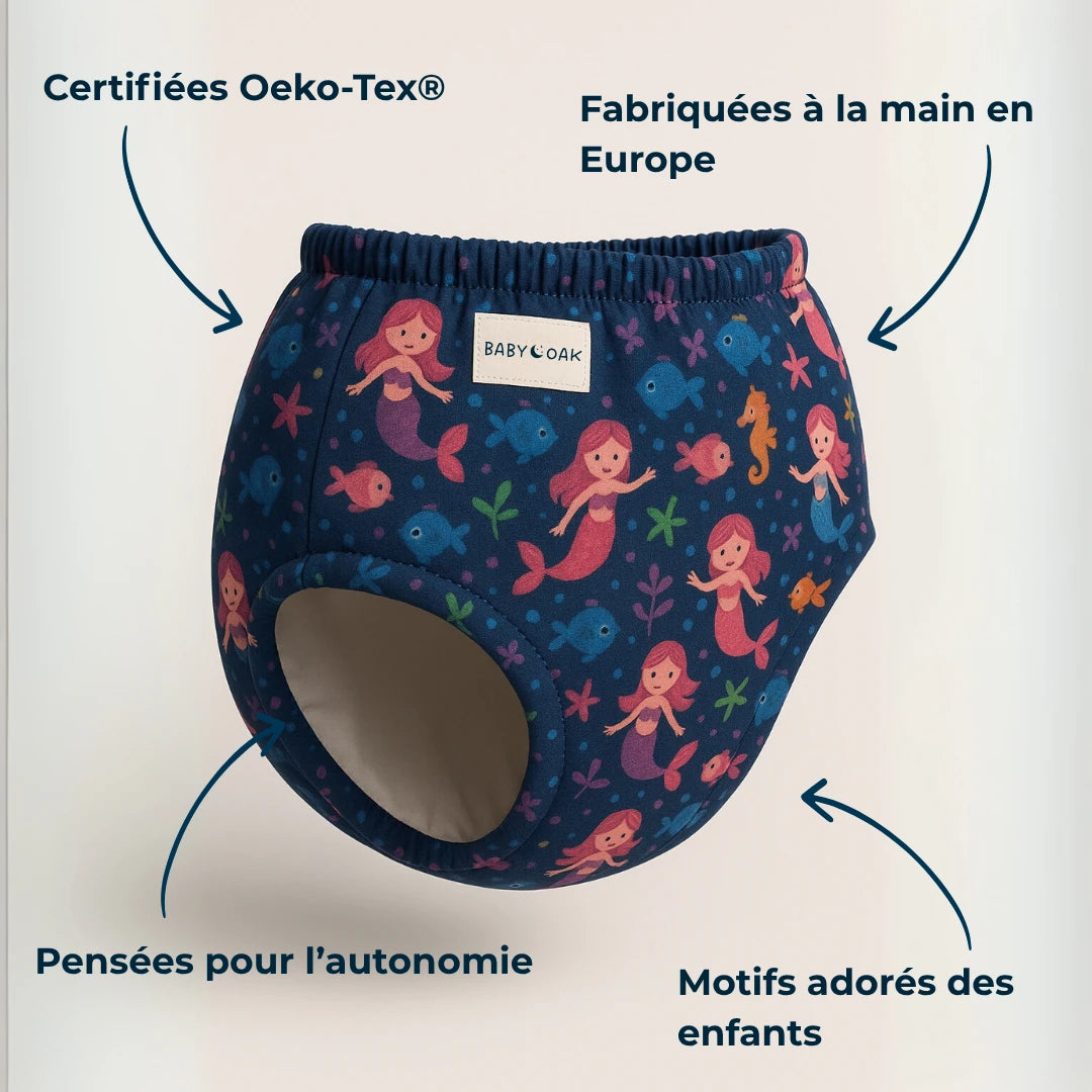 Lot de 3 Culottes Lavables Spéciales Nuit : Pour Aider Votre Enfant à Dormir Sans Couche et Devenir Propre la Nuit