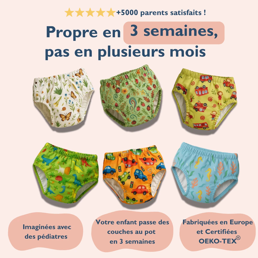 Enfin une culotte Oeko-Tex® conçue pour aider votre enfant à devenir propre la nuit 🌛