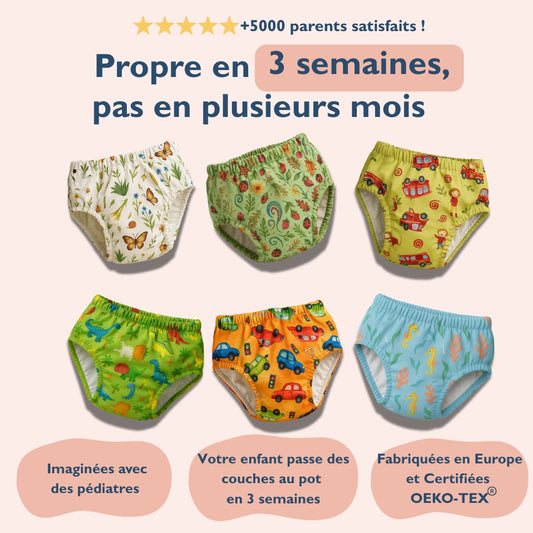 Enfin une culotte Oeko-Tex® conçue pour aider votre enfant à devenir propre la nuit 🌛